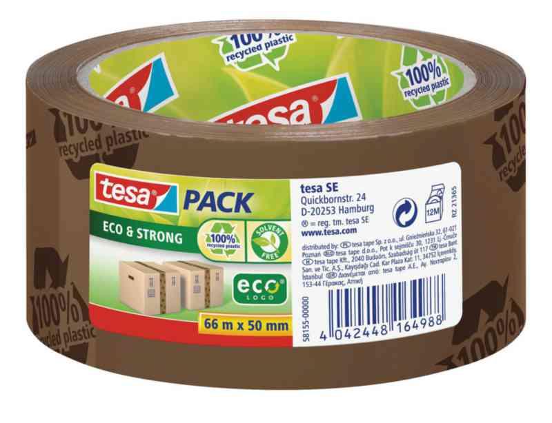 Pakkausteippi Tesa Tesapack 58155, 58156 eco & strong - PAKKAUSTEIPPI PP ECO TESA 58155 RUSK.PAIN. 66MX50MM