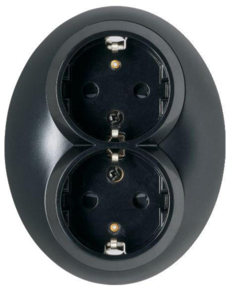 Upotettava pistorasia Schneider Electric Renova – Myymälävalikoima (DIY) - PISTORASIA RENOVA 2-OS MAADOITETTU MUSTA 1kpl